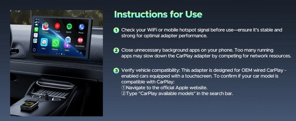 Carplux Connect 3X – Wireless CarPlay Adapter